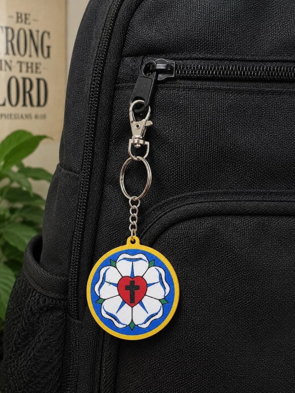 Luther Rose Christian Keychain